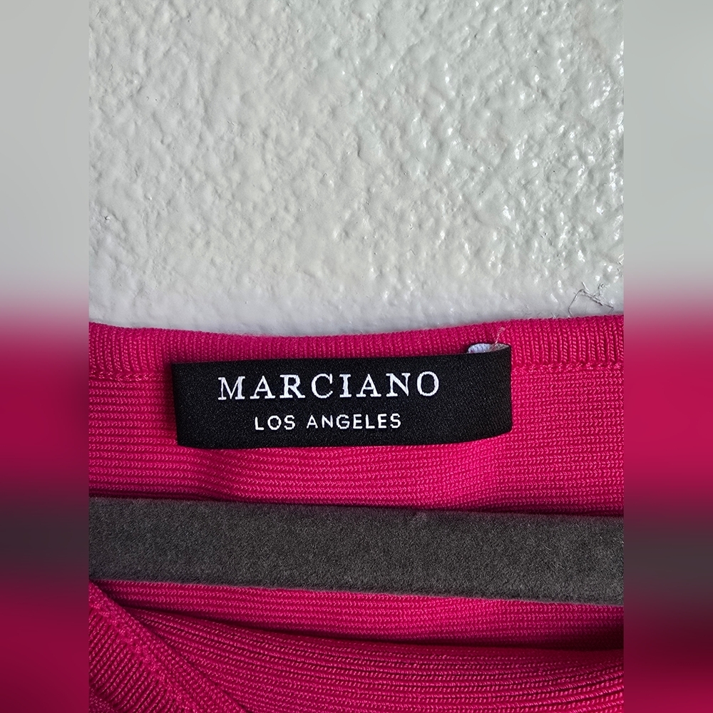 Marciano Pink Sheath Dress Asymmetrical Neckline - Picture 6 of 9